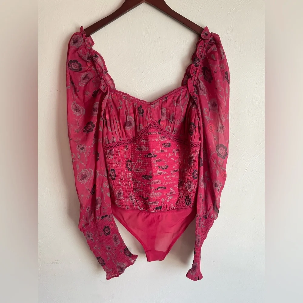 XS/Free people Floral Red Women's Top - Picture 2 of 16